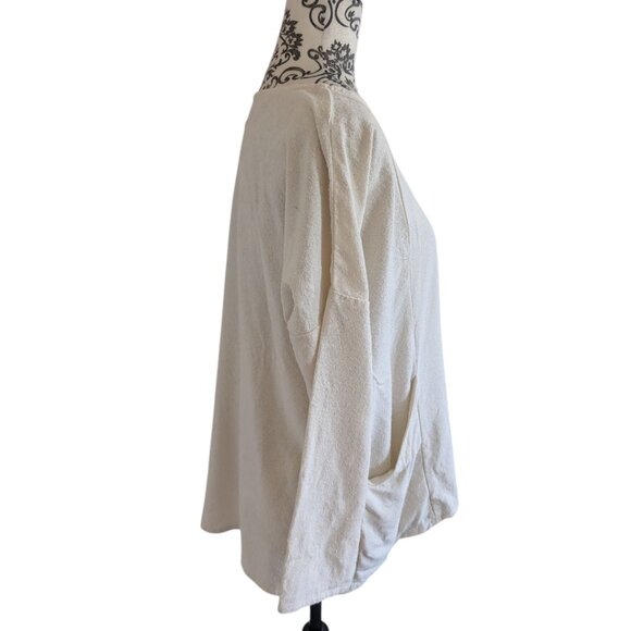 Pamut Apparel Uma Raw Silk Tunic Cream Pockets Nubby Texture Women's size Small - Picture 6 of 15